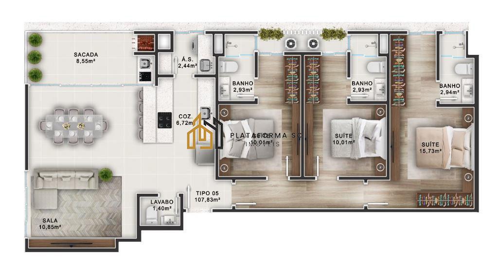 Apartamento à venda com 2 quartos, 76m² - Foto 9