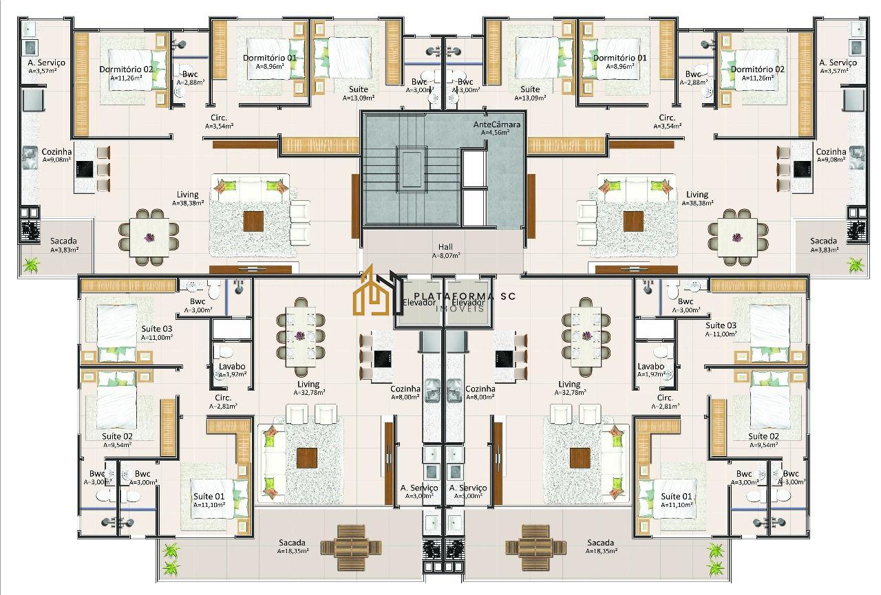 Apartamento à venda com 3 quartos, 106m² - Foto 7