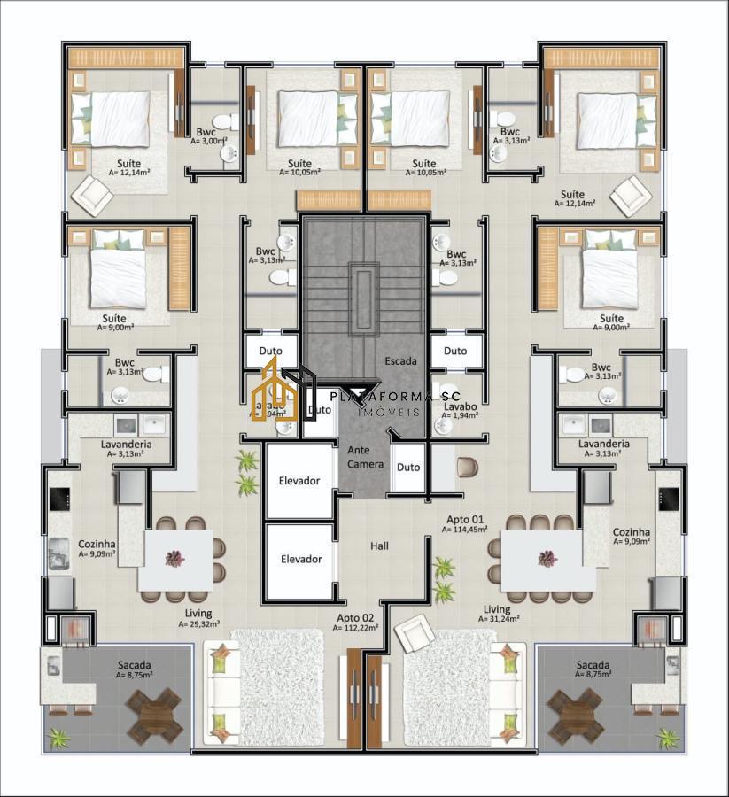 Apartamento à venda com 3 quartos, 112m² - Foto 5