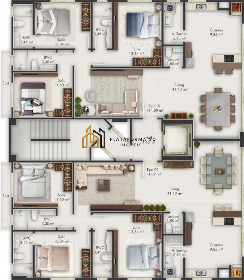 Apartamento à venda com 3 quartos, 114m² - Foto 9